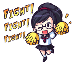 Titari Ridory Glasses Girl with ponytail sticker #1231633