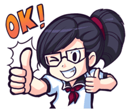 Titari Ridory Glasses Girl with ponytail sticker #1231634