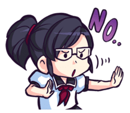 Titari Ridory Glasses Girl with ponytail sticker #1231635