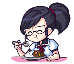 Titari Ridory Glasses Girl with ponytail sticker #1231636