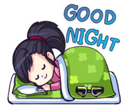 Titari Ridory Glasses Girl with ponytail sticker #1231638