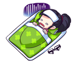 Titari Ridory Glasses Girl with ponytail sticker #1231639