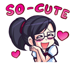 Titari Ridory Glasses Girl with ponytail sticker #1231640