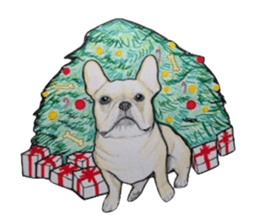 Merry Christmas French bulldog sticker sticker #1233842