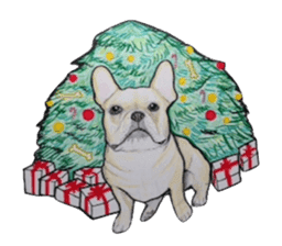 Merry Christmas French bulldog sticker sticker #1233842
