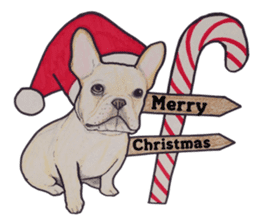 Merry Christmas French bulldog sticker sticker #1233843