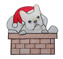 Merry Christmas French bulldog sticker sticker #1233844
