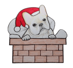 Merry Christmas French bulldog sticker sticker #1233844