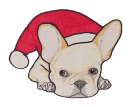 Merry Christmas French bulldog sticker sticker #1233846