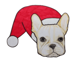 Merry Christmas French bulldog sticker sticker #1233847