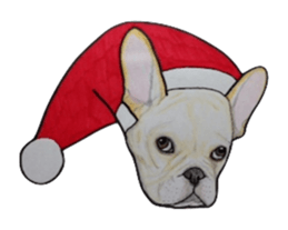 Merry Christmas French bulldog sticker sticker #1233848