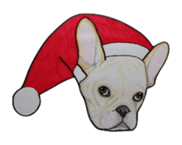 Merry Christmas French bulldog sticker sticker #1233848