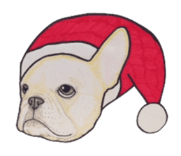 Merry Christmas French bulldog sticker sticker #1233849