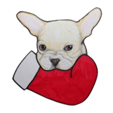 Merry Christmas French bulldog sticker sticker #1233853