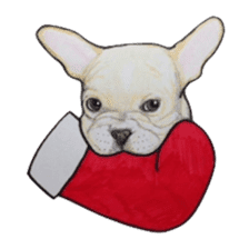 Merry Christmas French bulldog sticker sticker #1233853