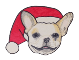 Merry Christmas French bulldog sticker sticker #1233854
