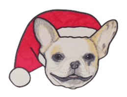 Merry Christmas French bulldog sticker sticker #1233854