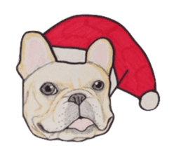 Merry Christmas French bulldog sticker sticker #1233855