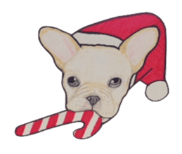 Merry Christmas French bulldog sticker sticker #1233856