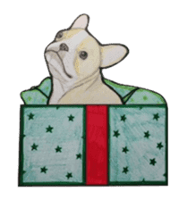 Merry Christmas French bulldog sticker sticker #1233861