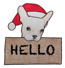 Merry Christmas French bulldog sticker sticker #1233862