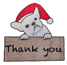 Merry Christmas French bulldog sticker sticker #1233863