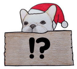 Merry Christmas French bulldog sticker sticker #1233865