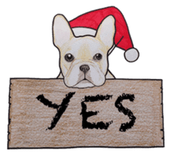 Merry Christmas French bulldog sticker sticker #1233866