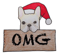 Merry Christmas French bulldog sticker sticker #1233868