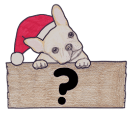 Merry Christmas French bulldog sticker sticker #1233869