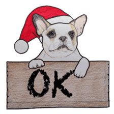 Merry Christmas French bulldog sticker sticker #1233870