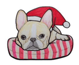 Merry Christmas French bulldog sticker sticker #1233871