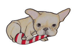 Merry Christmas French bulldog sticker sticker #1233872