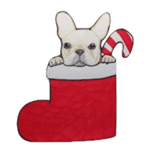 Merry Christmas French bulldog sticker sticker #1233873