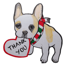 Merry Christmas French bulldog sticker sticker #1233874