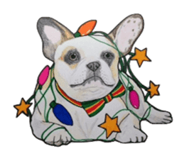 Merry Christmas French bulldog sticker sticker #1233878