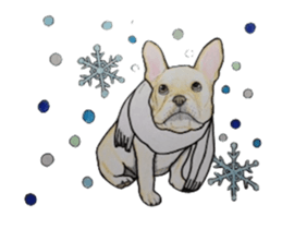 Merry Christmas French bulldog sticker sticker #1233879