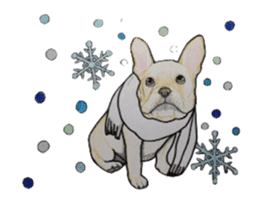 Merry Christmas French bulldog sticker sticker #1233879