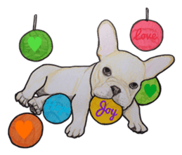 Merry Christmas French bulldog sticker sticker #1233880