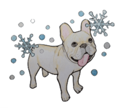 Merry Christmas French bulldog sticker sticker #1233881