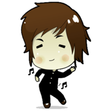Akito, funny charming cool school boy sticker #1234523