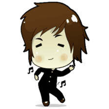 Akito, funny charming cool school boy sticker #1234523