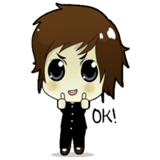 Akito, funny charming cool school boy sticker #1234524