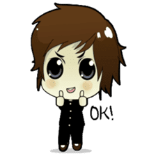 Akito, funny charming cool school boy sticker #1234524