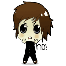 Akito, funny charming cool school boy sticker #1234525