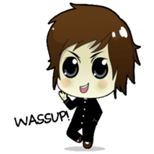 Akito, funny charming cool school boy sticker #1234526