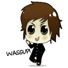 Akito, funny charming cool school boy sticker #1234526