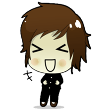 Akito, funny charming cool school boy sticker #1234528