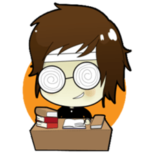 Akito, funny charming cool school boy sticker #1234529