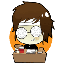 Akito, funny charming cool school boy sticker #1234529